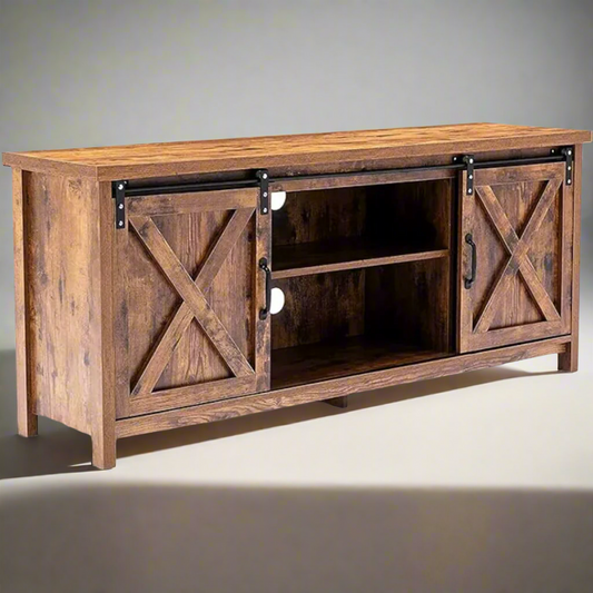 Farmhouse Sliding Barn Door TV Stand