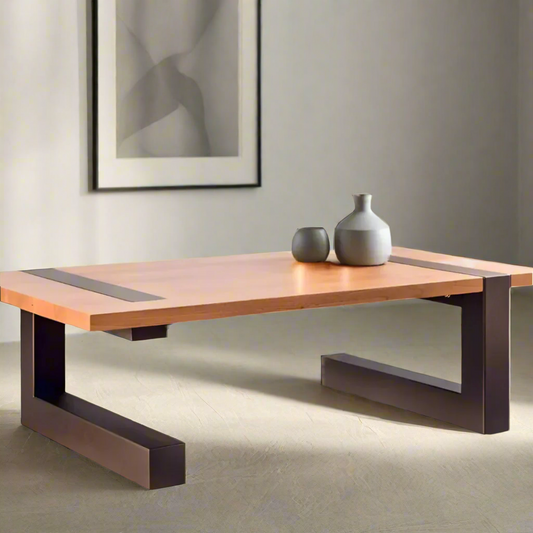 Modern, stylish coffee table, made of MDF wood and metal