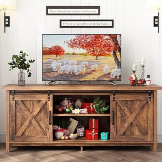 Farmhouse Sliding Barn Door TV Stand