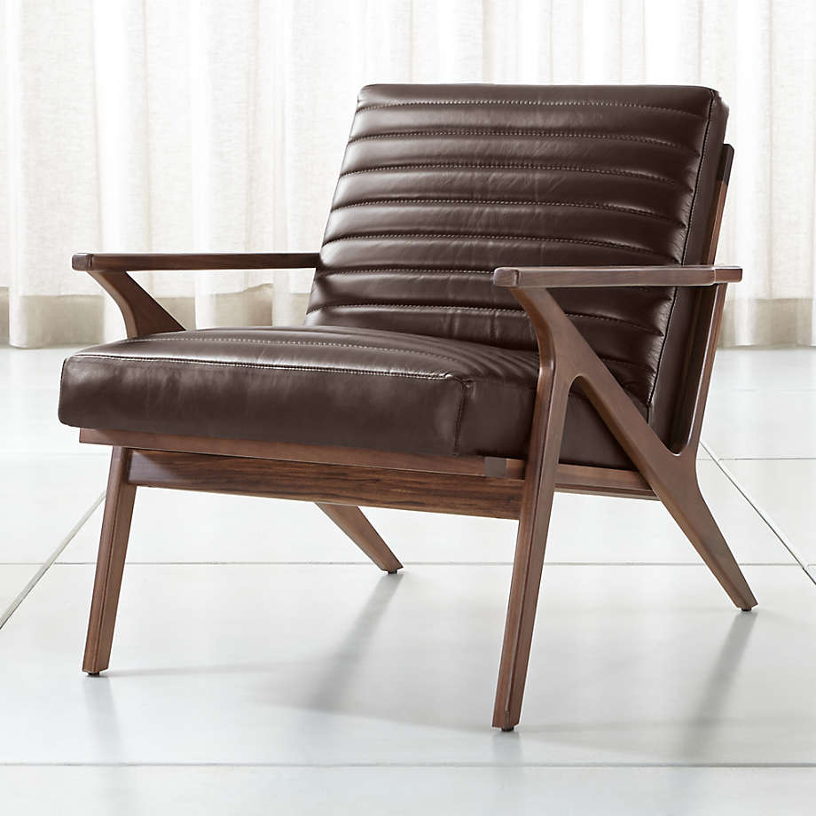 Mid-Century Modern Leather Accent Chair